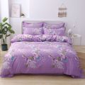 加厚纯磨毛四件套床上用品床单被套简约床品被罩学生宿舍三件套_1_180 1.8床被套180X220四件套 紫情浓郁