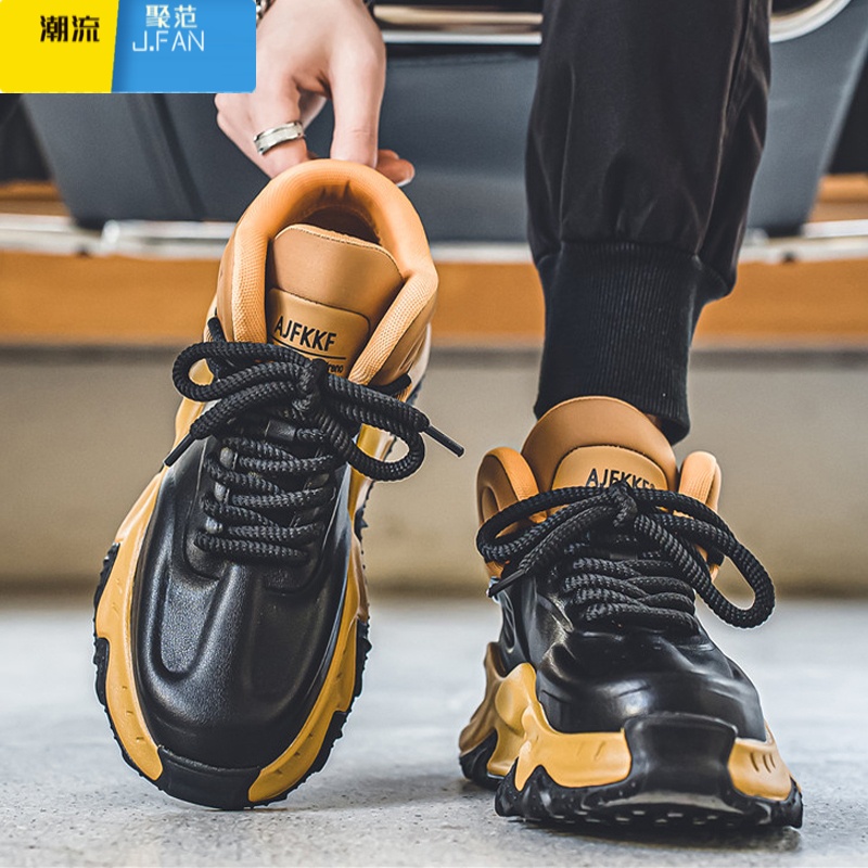 聚范莆田男鞋夏季透气2024新款百搭青少年运动休闲高帮内增高老爹潮鞋高清大图
