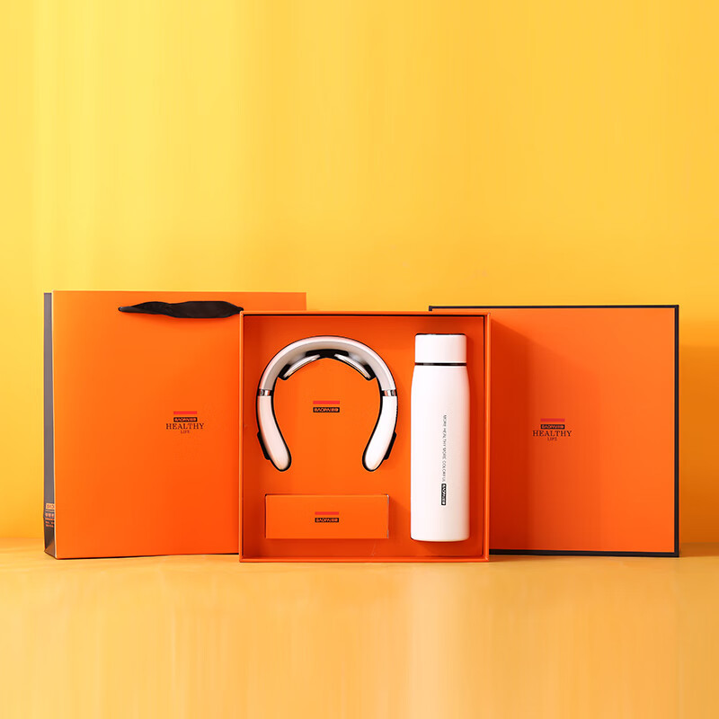 豹牌 BP-T2按摩器健康套装 保温杯颈椎按摩仪电动牙刷筋膜枪充电宝组合