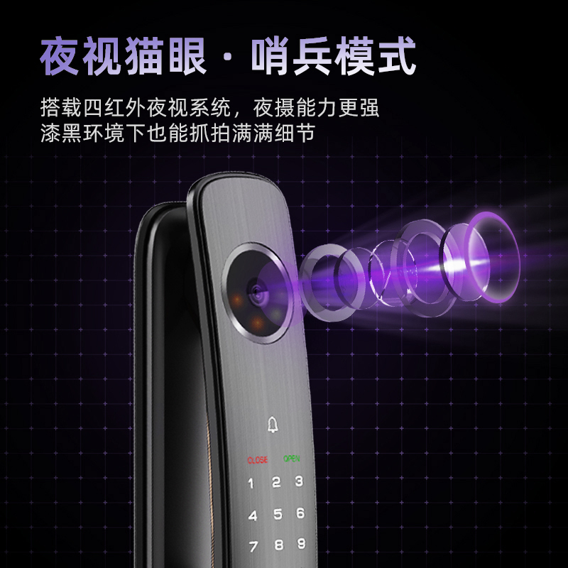 凯迪仕银河Q20 VP智能锁指纹锁电子锁哨兵猫眼大屏全自动智能门锁