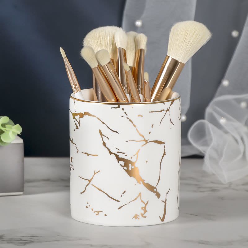 家柏饰(CORATED)陶瓷化妆刷收纳筒ins风北欧 口红梳子收纳杯化妆刷眉笔收纳桶简约图片