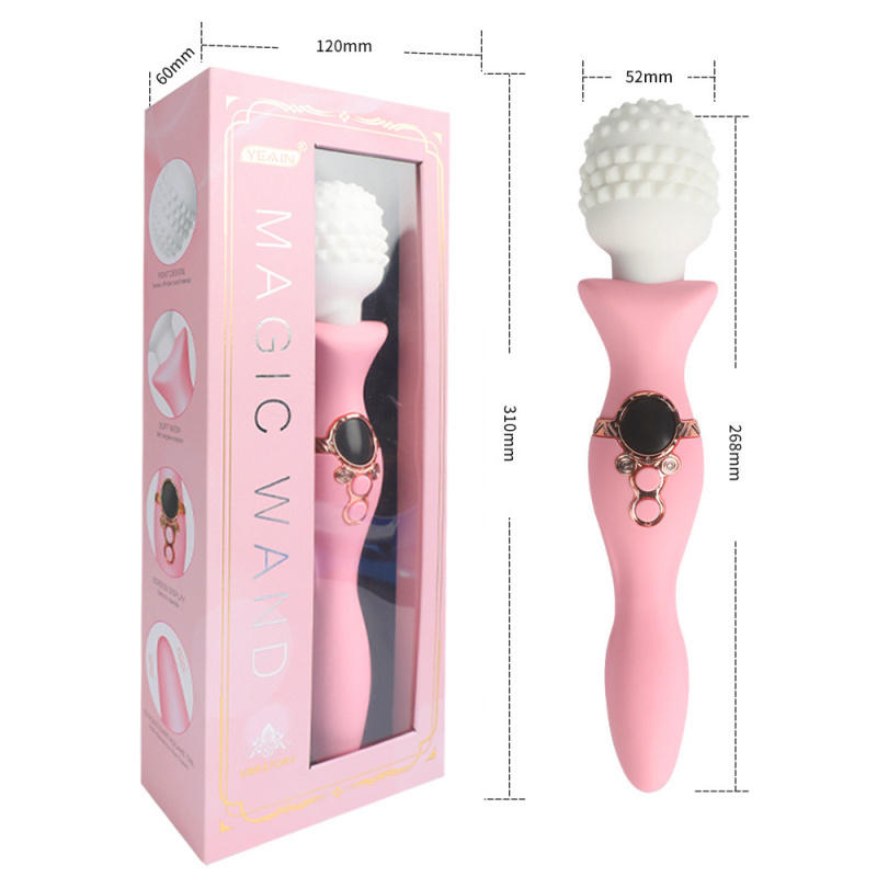 夜樱女性情趣用品双头震动棒女用自慰器av棒秒潮女用玩具成人用 粉色一个