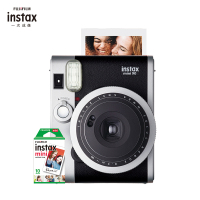 富士(FUJIFILM)INSTAX 一次成像 立拍立得 胶片相机 mini90黑色 套餐一(含10张相纸)