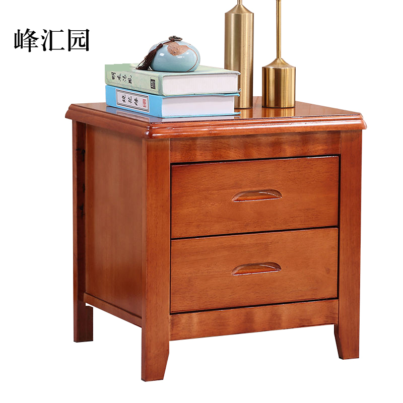 峰汇园床头柜简约现代卧室床边储物柜标准款海棠色50*41*50cm