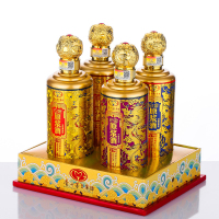 白金原浆酒52度浓酱兼香型白酒送礼盒装整箱500ml*4瓶龙腾四海