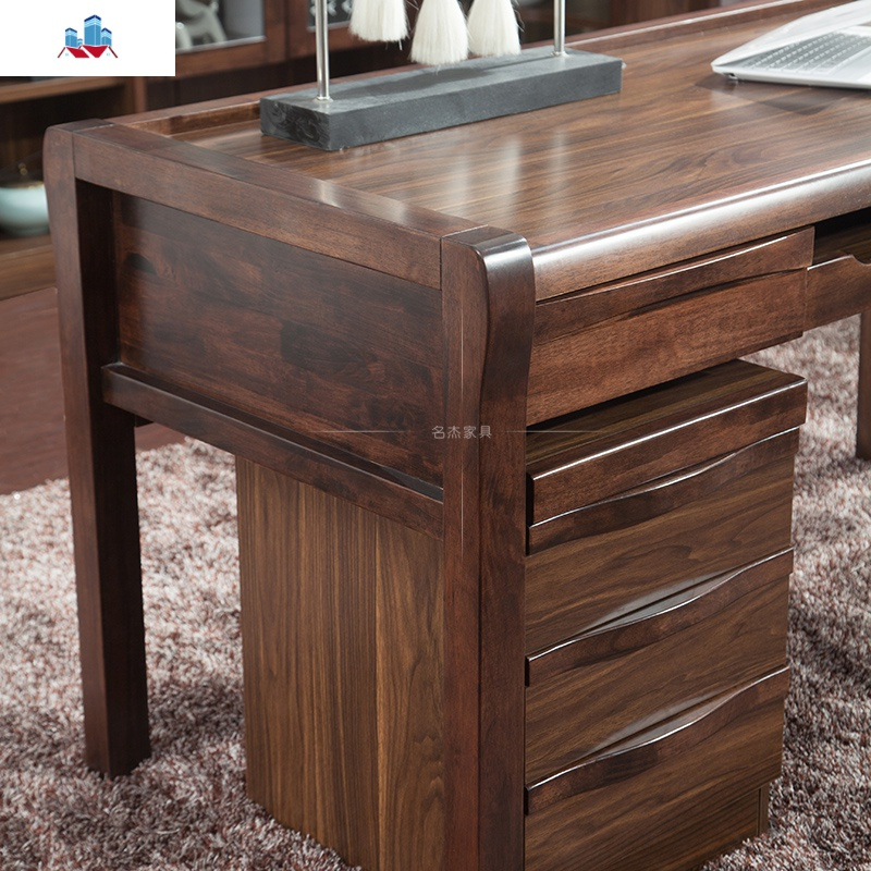 新中式实木书桌写字台电脑桌简约现公桌1.2米1.5m1.8米老板桌 泰空仓