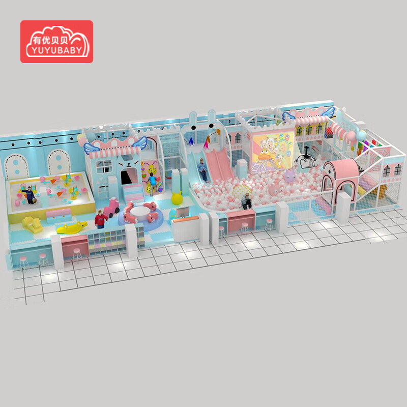有优贝贝儿童乐园游乐设备淘气堡充气城堡滑滑梯感统训练器材高清大图