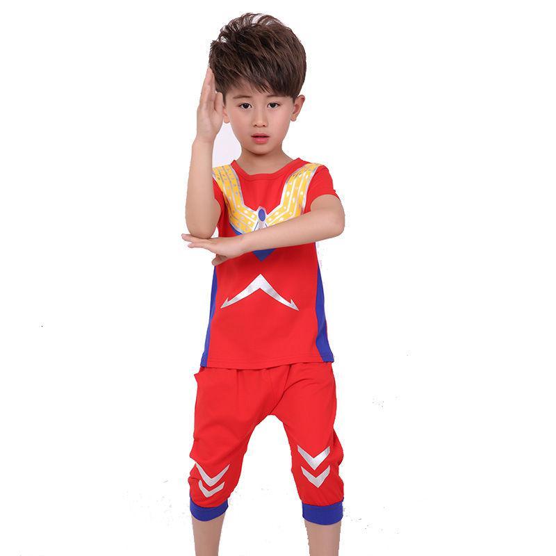 夏季童装奥特曼衣服男童蜘蛛侠运动短袖夏装儿童卡通两件套