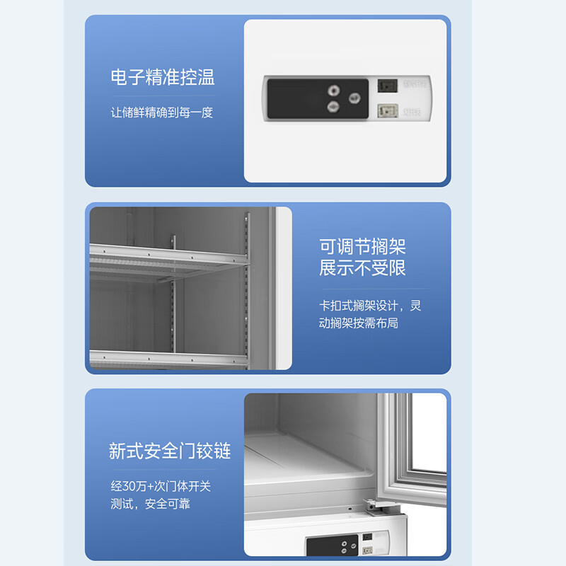 美的(Midea)439升展示柜冷藏保鲜柜饮料柜单门大容量风冷无霜商用立式啤酒柜便利店一级能效ML-468WDGE红色