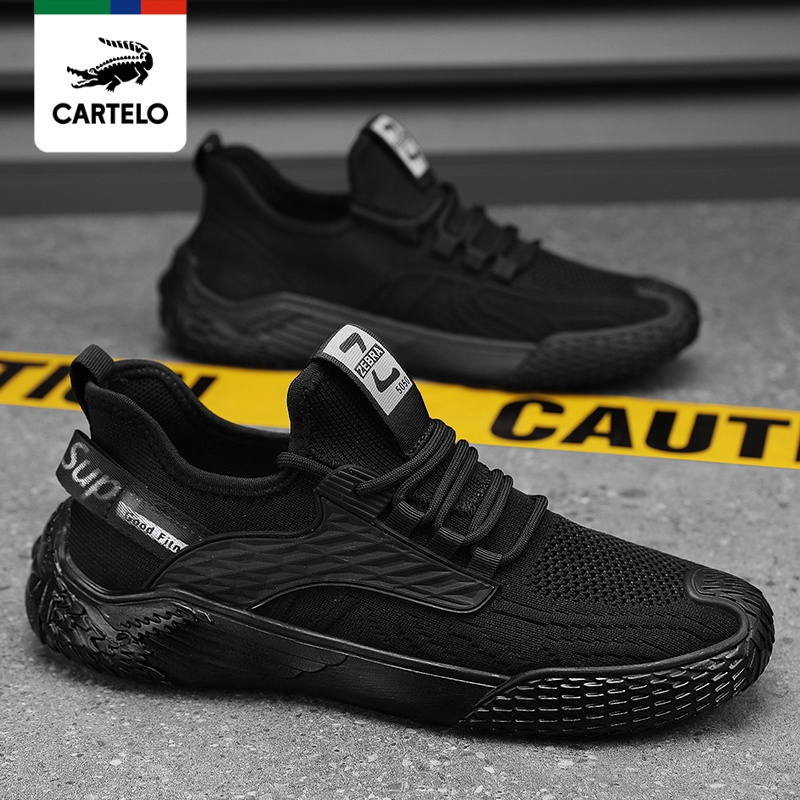 线下专柜同款卡帝乐鳄鱼cartelo新款透气飞织潮鞋男鞋运动鞋透气休闲