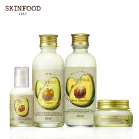 skinfood思亲肤酪梨 爽肤水乳液精华面霜四件补水保湿护肤化妆品套装女