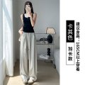 紫色冰丝阔腿裤女2026新款夏季薄款垂感休闲小个子速干山本裤_514 S【80-100斤】 卡其【高个子】