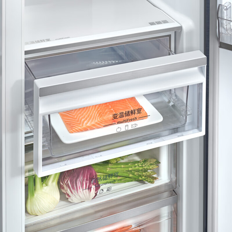 西门子512L超薄对开门双开家用电冰箱无界平嵌入式 风冷无霜大容量变温区抑菌清新 KA515691EC湖蕴蓝高清大图