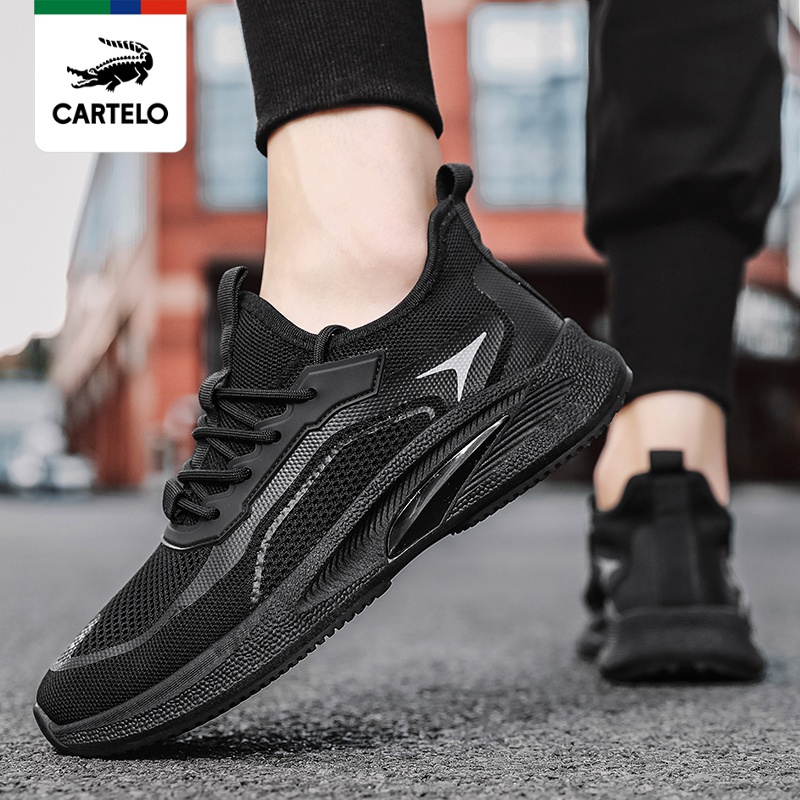 线下专柜同款卡帝乐鳄鱼cartelo新款透气飞织男鞋运动鞋板鞋透气休闲