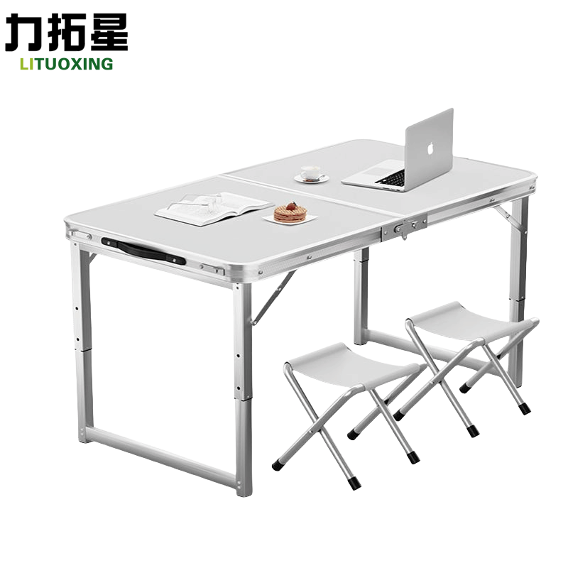 力拓星 户外折叠桌椅组合 100*50*60cm(一桌两凳) 套图片