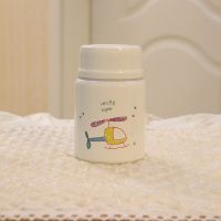 焖烧杯女便携小巧焖粥神器大容量保温饭盒上班族可爱闷烧壶保温桶 白色飞机450ml+杯刷+勺子