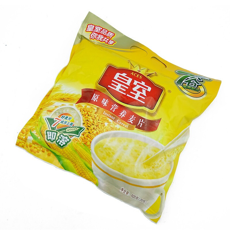 皇室 原味营养麦片600g袋 早餐冲饮免煮谷物即食小袋装