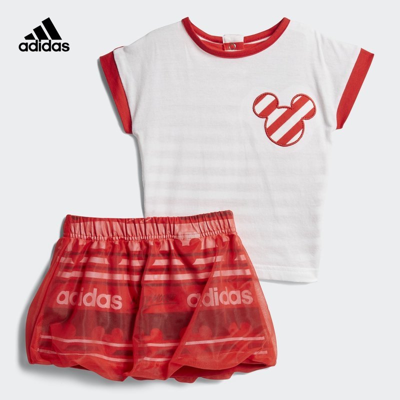 阿迪达斯儿童童装(adidas kids)女婴童春季针织套服 短袖CV5965