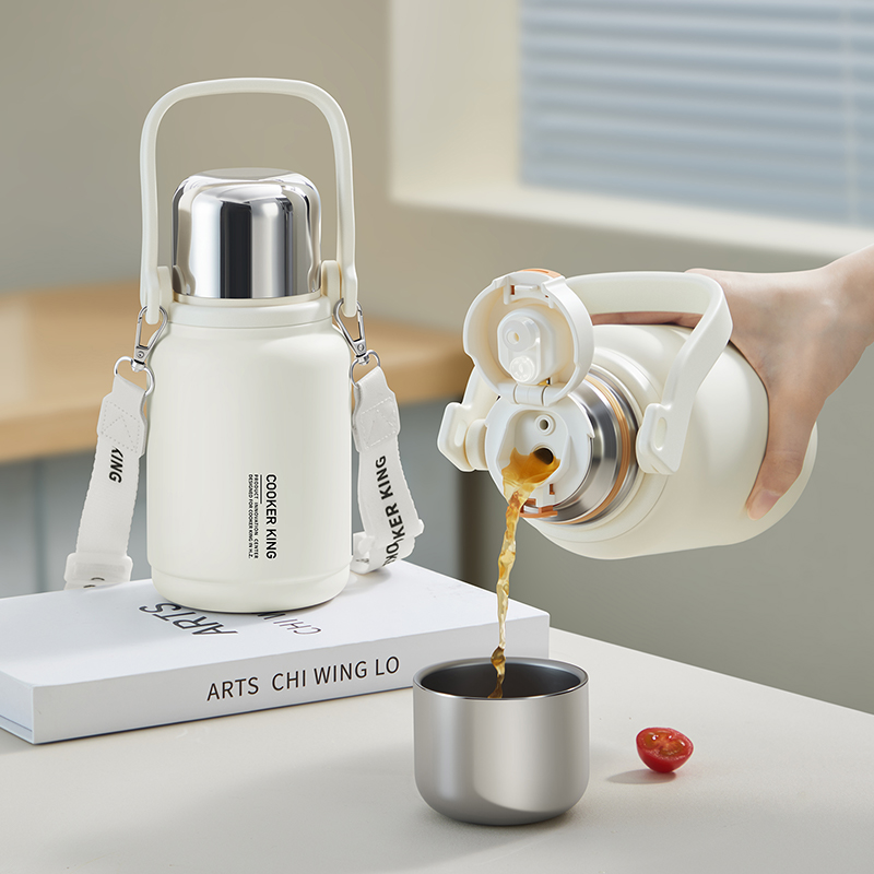 炊大皇冬日暖阳系列手拎壶800ml(素日暖白)高清大图