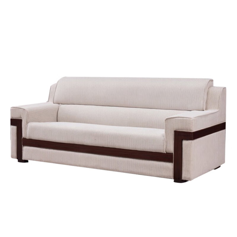 双朗 三人位布艺沙发 SL-HB808-3BY 2050*880*900mm 白色+胡桃色 张高清大图