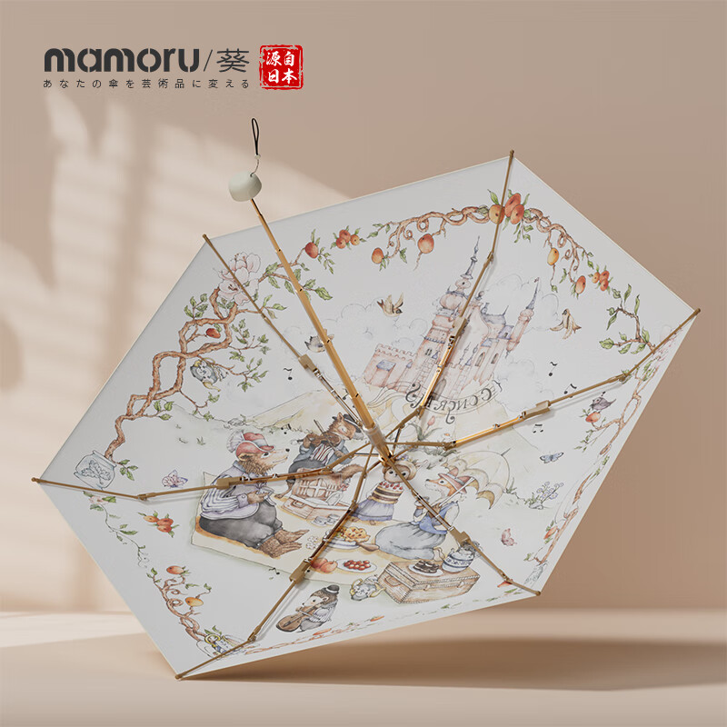 Mamoru 六折宝宝树印花伞-色胶款-愿望车 艺术伞遮阳防晒防紫外线晴雨两用 超轻高颜值太阳伞高清大图