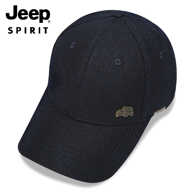 JEEP SPIRIT吉普帽子情侣款棒球帽户外遮阳羊毛帽子秋冬加厚休闲帽鸭舌帽
