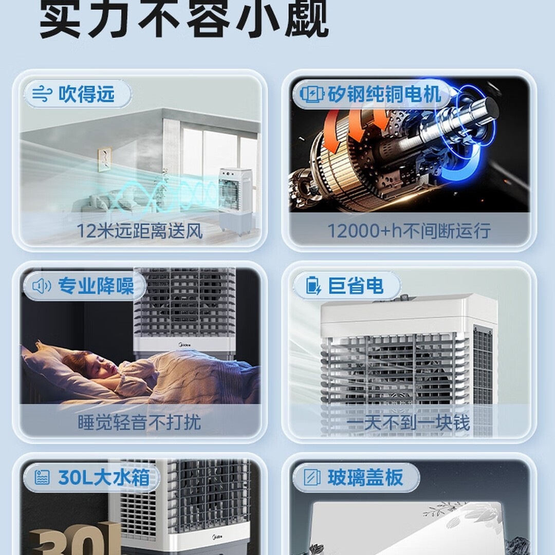 美的(Midea)空调扇工业冷风机冷风扇强力制冷水冷空调加冰块商用冷气机大面积AC320-23A高清大图