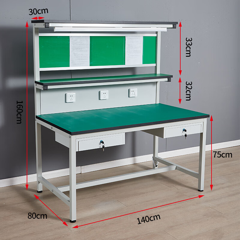 锦北防静电工作台车间检验桌手机维修工作台三层双抽 1400*800*750mm高清大图
