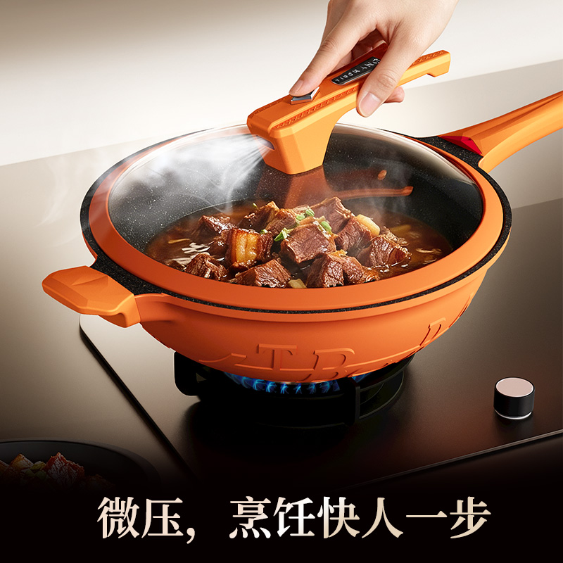 帝伯朗(TIBORANG)菲尼雅 浮雕钛金多用锅32cm 夕雾紫DBL-FNY02高清大图