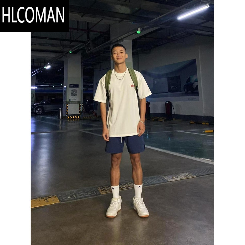 HLCOMAN美式短裤男夏季休闲四分不过膝梭织速干透气跑步运动裤训练篮球裤