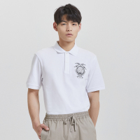 MECITY男装2020夏季新款纯棉韩版休闲印花宽松短袖Polo衫男