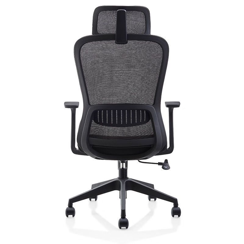 圣斯顿U-055A 职员办公椅含头枕630*630*1080-1225mm(张)黑色高清大图