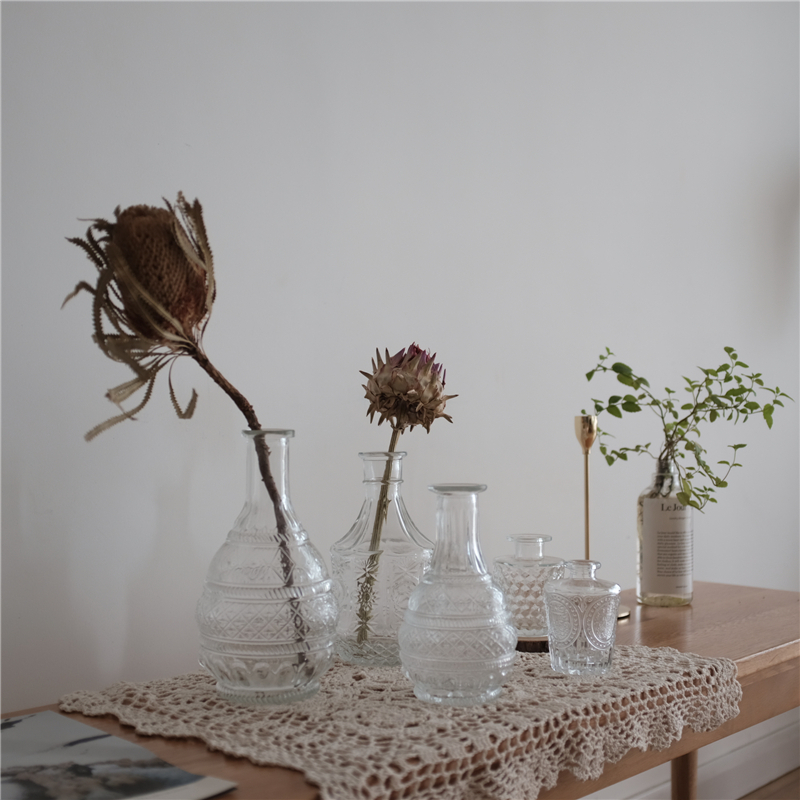 Dh花瓶 花艺小清新欧式复古浮玻璃透明晶插花瓶花器民宿橱窗艺术摆件装饰 价格图片品牌报价 苏宁易购泽瑄精品专营店