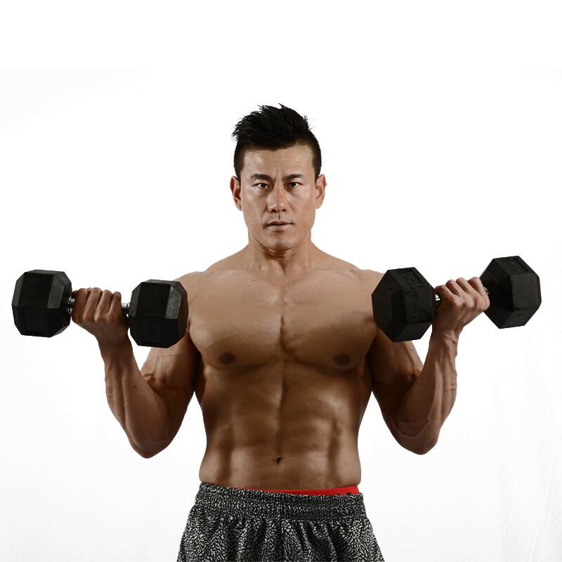 RISING锐思 六角包胶哑铃 男士女士健身哑铃多种规格1kg20kg30kg 25kg单只