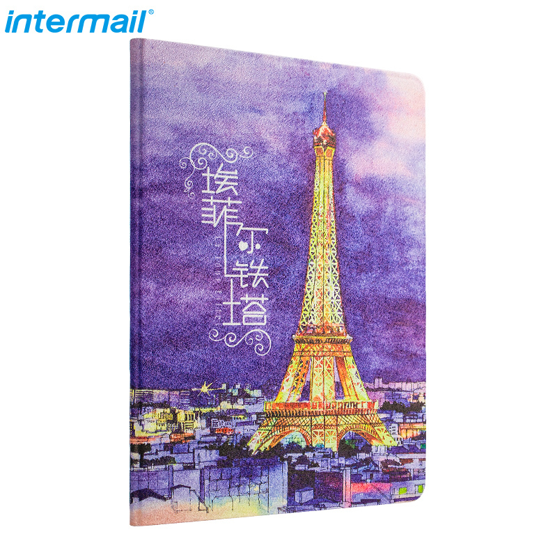 intermail 2017新iPad 9.7英寸保护套 2018新款苹果平板电脑iPad保护套轻薄防摔PU皮套 欧美风