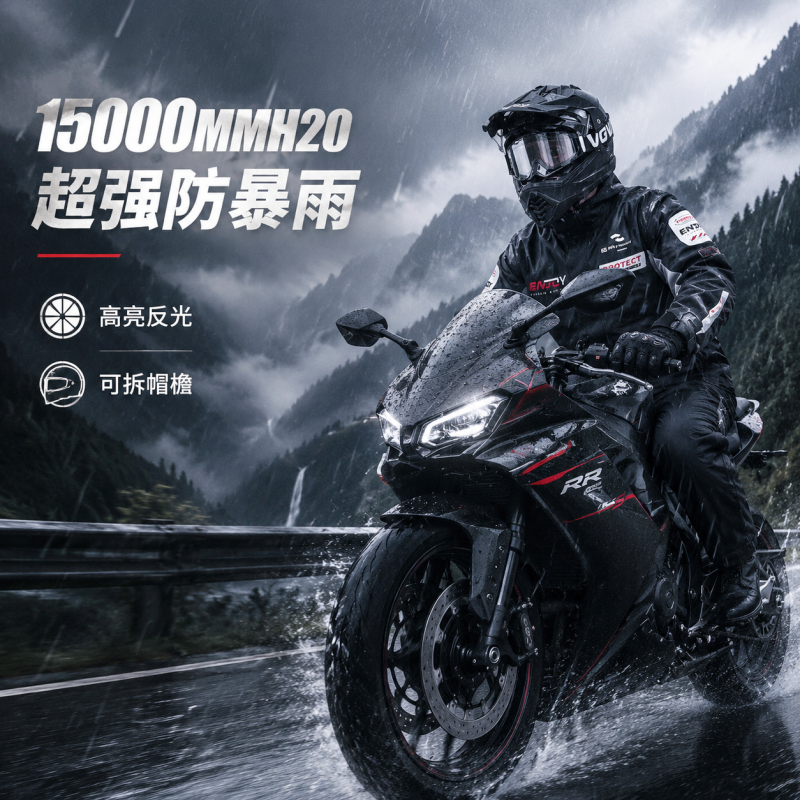 正雨雨衣男款套装摩托车骑行服外卖骑手防暴雨专用成人外穿分体式9063高清大图