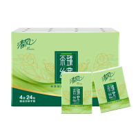 清风茶臻原木手帕纸24包迷你小包随身装面巾纸餐巾纸便携式卫生纸