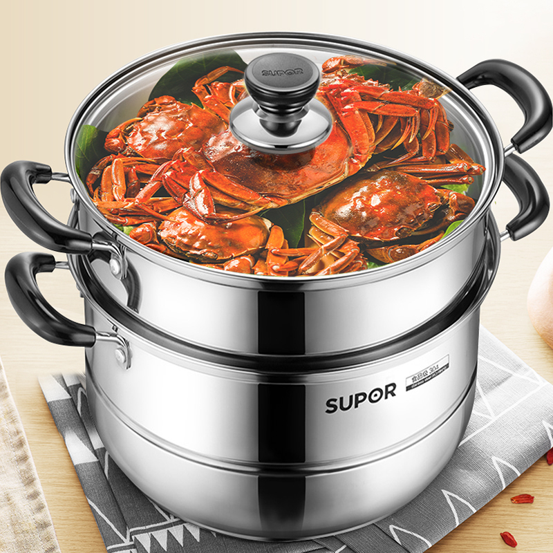 苏泊尔(supor)304不锈钢双层蒸锅蒸笼汤锅蒸煮锅28cm燃气灶电磁炉通用
