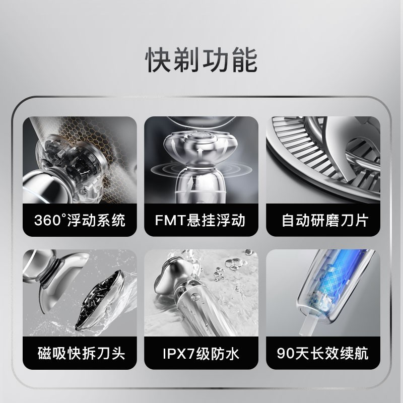 映趣 电动剃须刀X7 迷你便携男士刮胡刀三刀头快充电递剃胡须刀高清大图