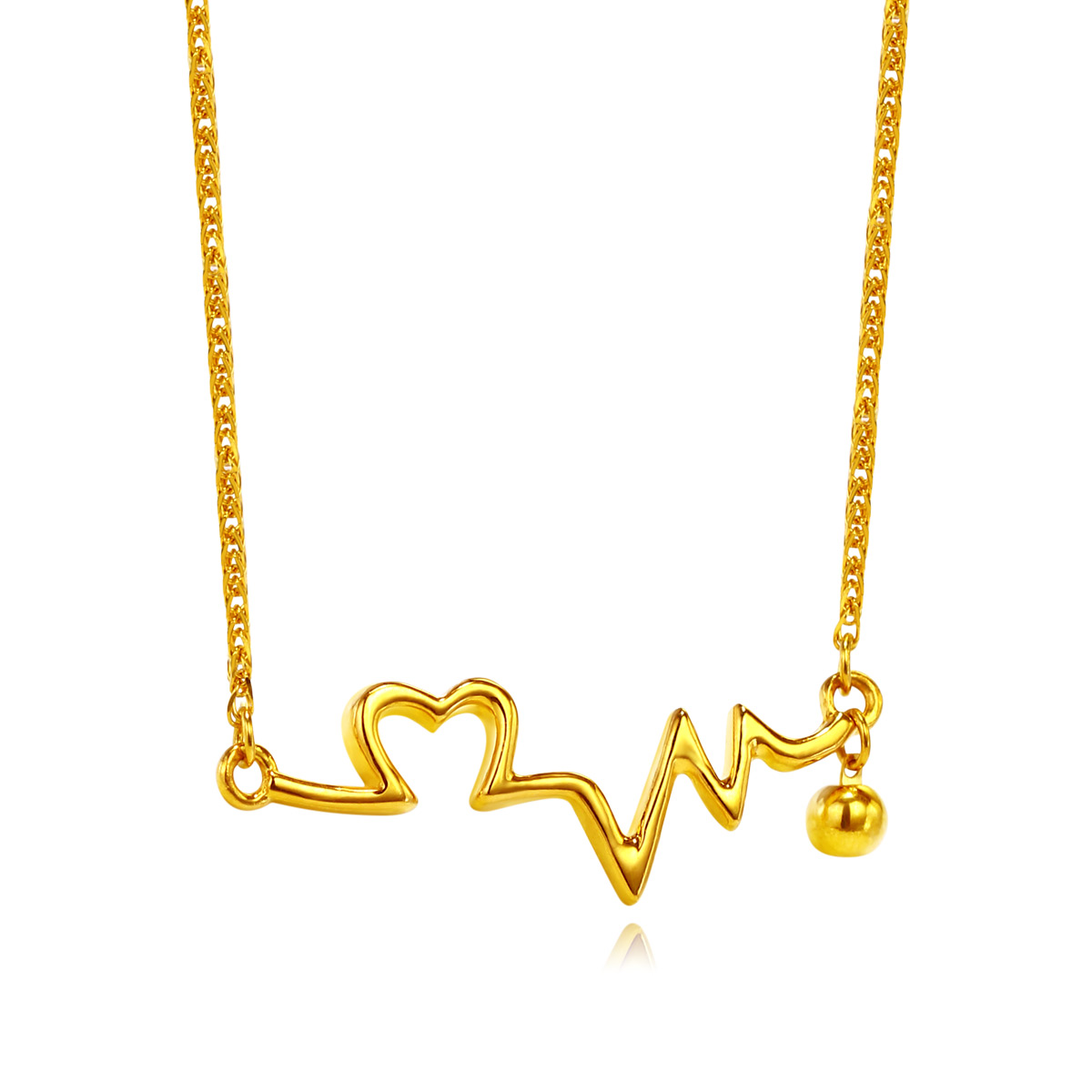 翠绿999足金项链简约时尚送女友女王节礼物a01000110678金重约3.88g参