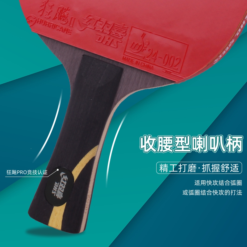 红双喜(DHS)乒乓球拍专业级狂飚PRO单拍高阶狂飚王底板直横拍兵乓球拍