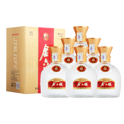 [金六福旗舰店]五粮液股份出品金六福五星52度500ml*6瓶高度浓香型五星级纯粮食整箱白酒(非原箱)