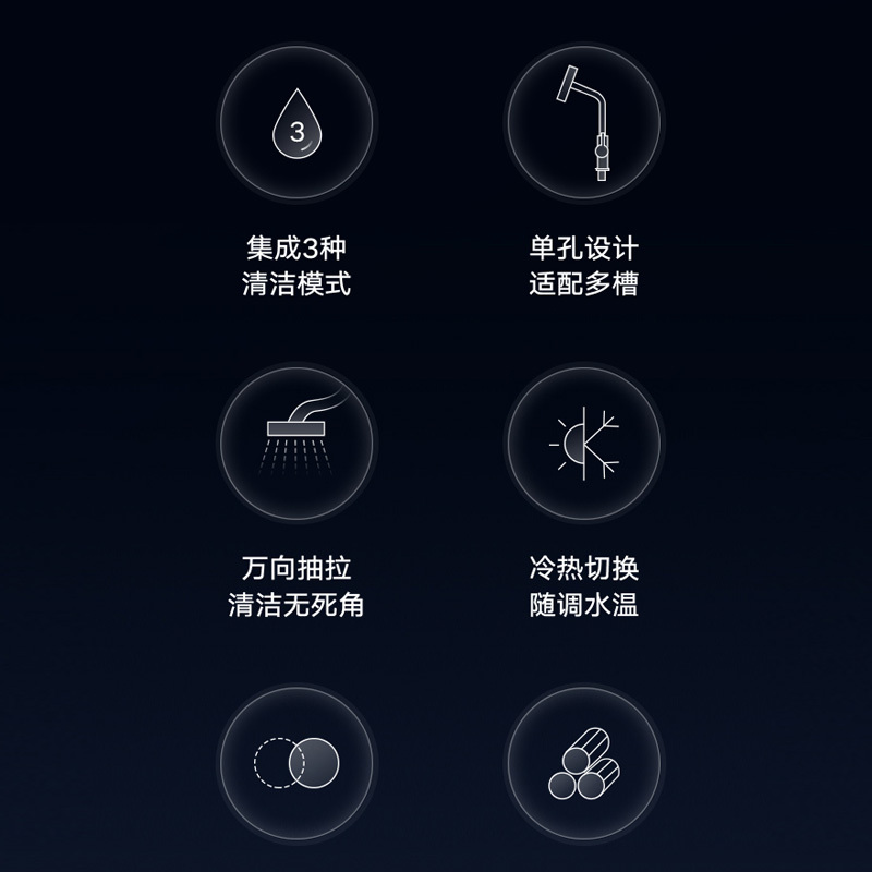 悍高厨房水槽龙头980214-200.AN4.0系列.飞雨瀑布厨房龙头.枪灰色.锌包铜