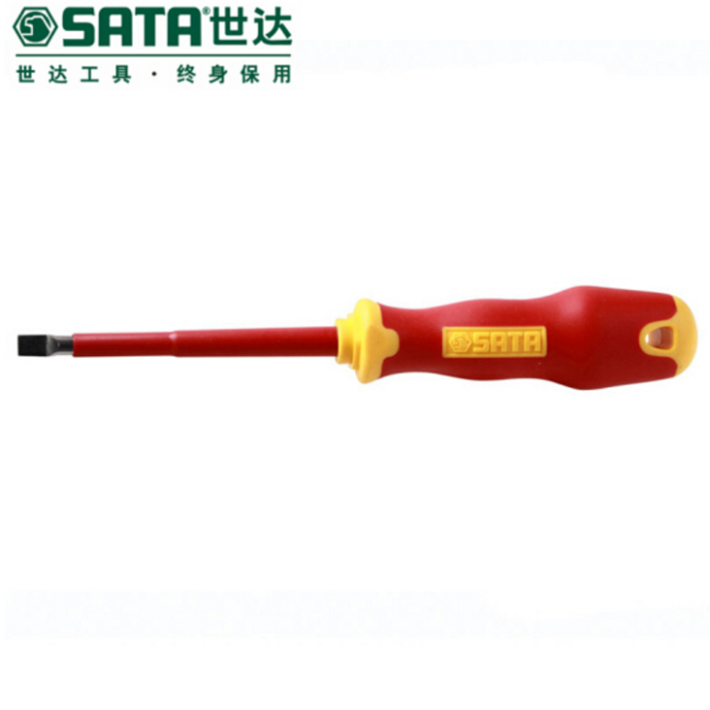世达SATA T系列双色柄一字绝缘螺丝批61321-61325 6.5x150MM 61325