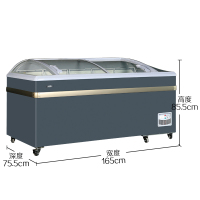 星星（XINGX） SD/SC-600BY 商用冰柜大容量圆弧柜冷藏冷冻玻璃门展示柜超市组合卧式冷柜雪柜