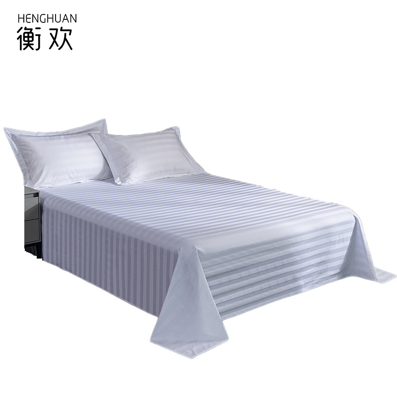 衡欢(HENGHUAN)全棉40支加密加厚暗条纹床单 RZ-CD01/床(1.2米床用 )高清大图