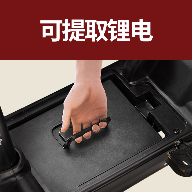 爱玛(AIMA) 新国标 48V12AH 轻便可提取锂电车 多乐 云雾蓝/亚黑高清大图