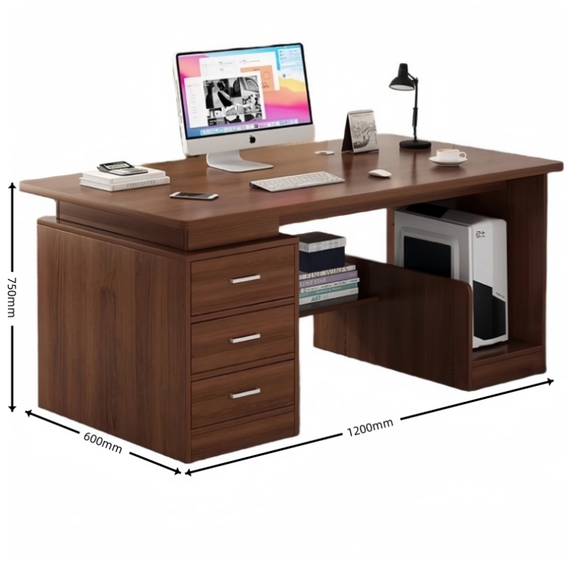 攸形木质办公桌1200*600*750mm张高清大图