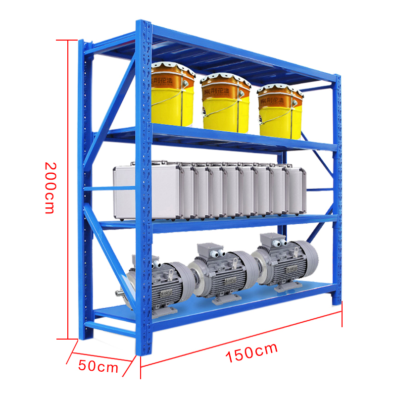 豪利鑫威承重300kg货架置物架钢制货架长150宽50高200CM高清大图