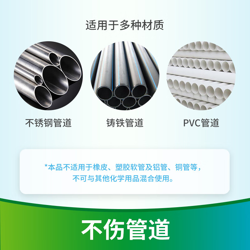 净安 管道疏通剂 马桶管道地漏清洁剂 480g*3高清大图